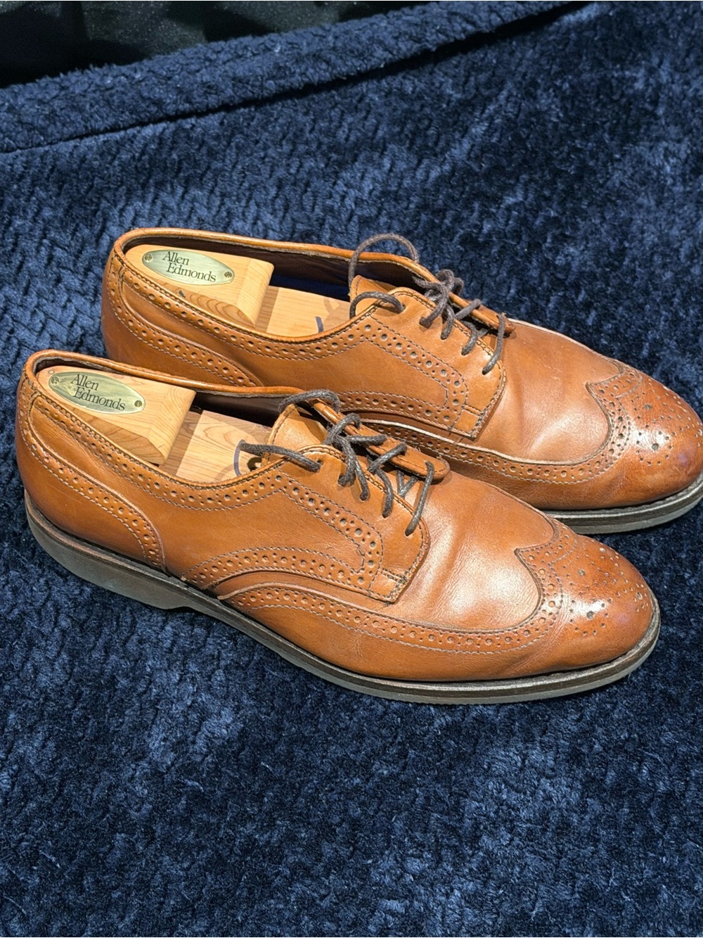 Allen Edmonds Tan Leather Wingtip Derby Shoes